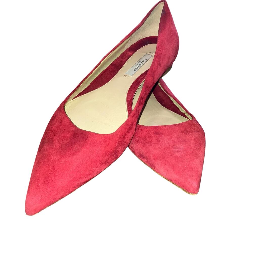 M.M. LaFleur Women’s Suede Cherry Red Rowan Flats -size EU 39 US 8.5 - Picture 2 of 10